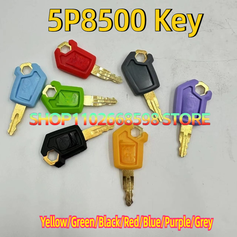 Heavy Equipment Yellow - 50個入り 5P8500キー イエロー/グリーン/ブラック/レッド/ブルー/パープル/グレー CA重機用 イグニッションローダー/掘削機/ドーザー用 金属製