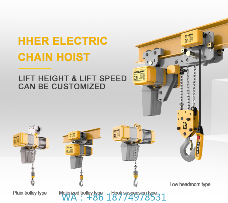 Electric Chain Hoist - 人気の高品質低ヘッドリム電動ホイスト 超低ヘッドリム電動チェーンホイスト シングルスピード