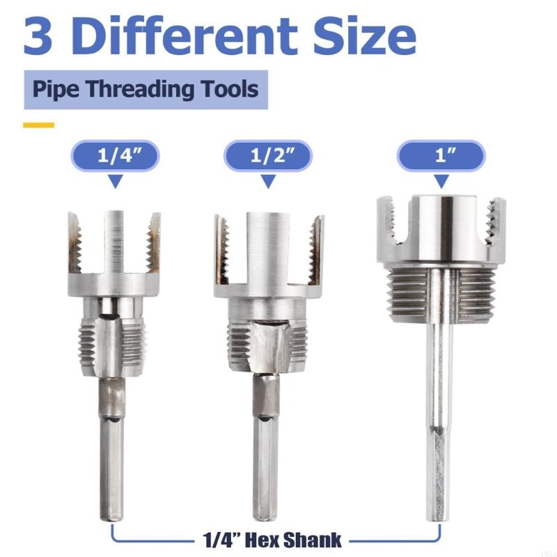 Pipe Threading Machine - 電動ドリル対応 PVCパイプねじ切り機 電動ドリル用PVCねじ切りツール、1/2インチ 3/4インチ プラスチックパイプねじ切り機