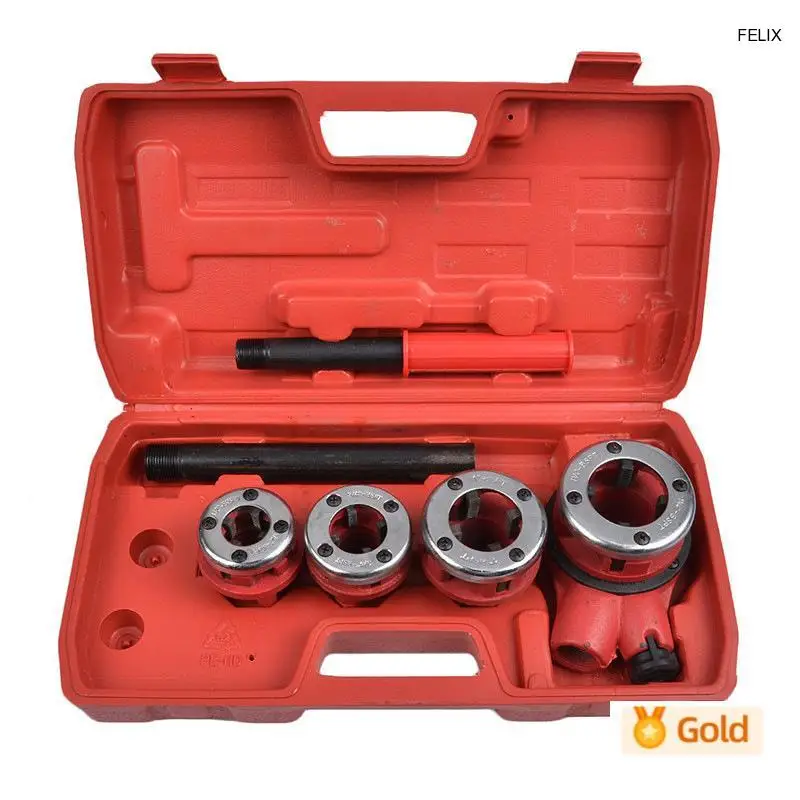 Pipe Threading Machine - 4 ポイント - 1.2 インチ耐久性のあるねじ切り機手動ねじ切り機水道管ヒンジツイストプレートダイスねじ切りキット