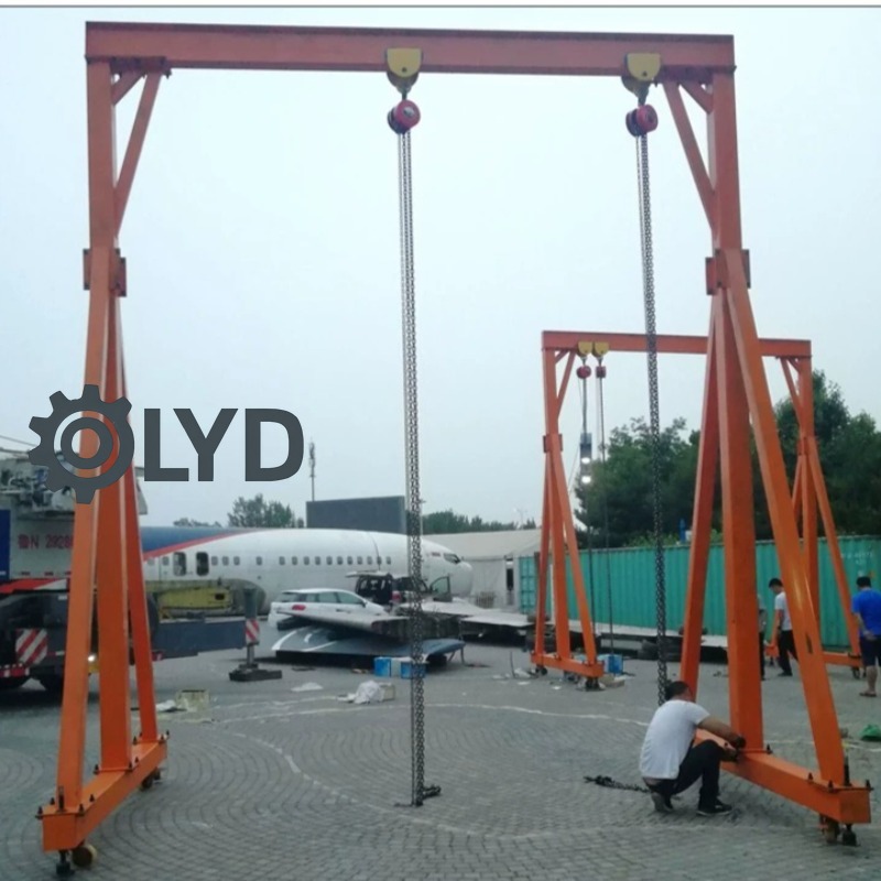 Electric Chain Hoist - 移動式ガントリークレーン小型ガントリーフレームリフティング電動建設ホイスト手押し式トラックレスクレーン