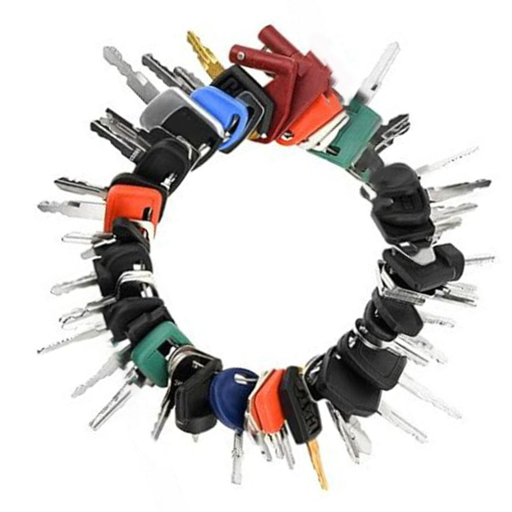 Heavy Equipment Keys Master Set - 50個入り重機キーマスターセット、建設機械用イグニッションキー、キャタピラー掘削機・ローダー・トラクター・工具用