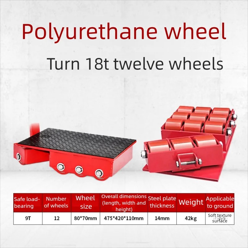 18Tポリウレタン製12個ホイール手動運搬装置、回転ホイール - Heavy Equipment Logistics のレビューと価格