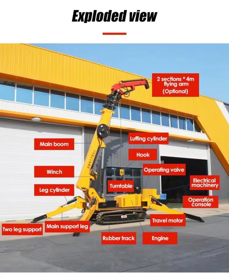 8T油圧スパイダークレーンヘビーデューティーミニクローラーク - Heavy Equipment For Construction のレビューと価格